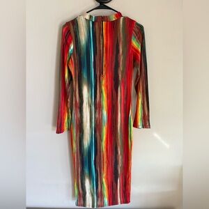 Colorful Striped Long Sleeve Dress Magia USA